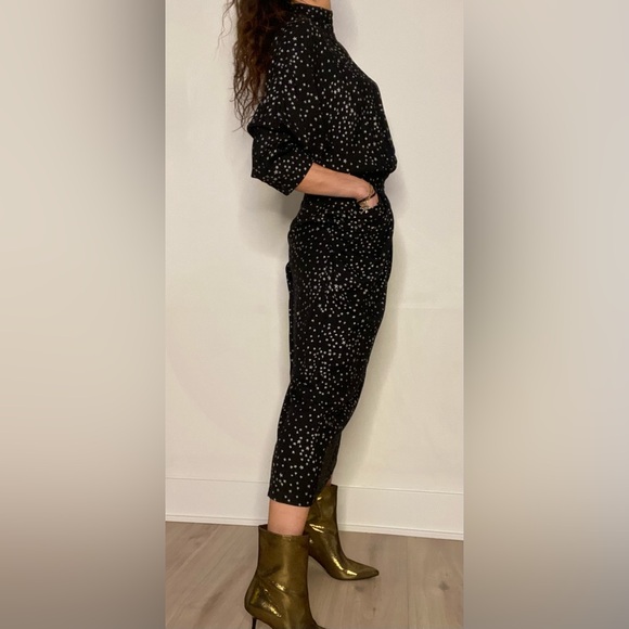 Whimsy-witchy celestial stars retro Vintage 80’s PRISTINE bat wing sexy dress - Picture 10 of 14